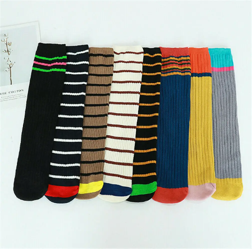 Брендовые новые детские гетры Осенние до колена в полоску для мальчиков и