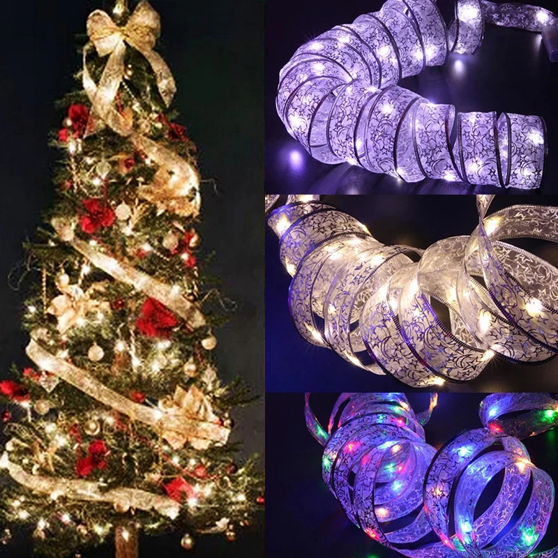 

Ribbon String Lights LED String Lights Gift Box Packaging Supplies Holiday Decorations Christmas Tree Decoration Ribbon Lights