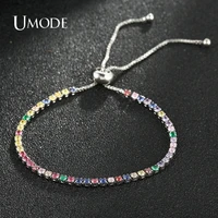 umode multicolor colors fashion cz tennis bracelet bangles for women gift new luxury armbanden voor vrouwen bijoux ub0125x