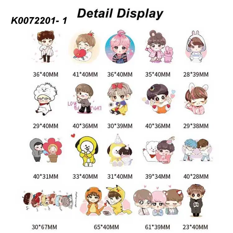 40 шт./компл. дети мультфильм водонепроницаемый Bangtan наклейки для мальчиков забавные Bangtan Expression наклейки девушка журнал бутылка Moble ноутбук