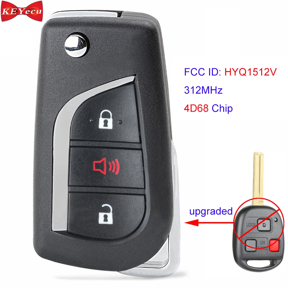KEYECU для Lexus GX470 2003 2004 2005 2006 2007 2008 2009 312 Модернизированный дистанционный ключ HYQ1512V