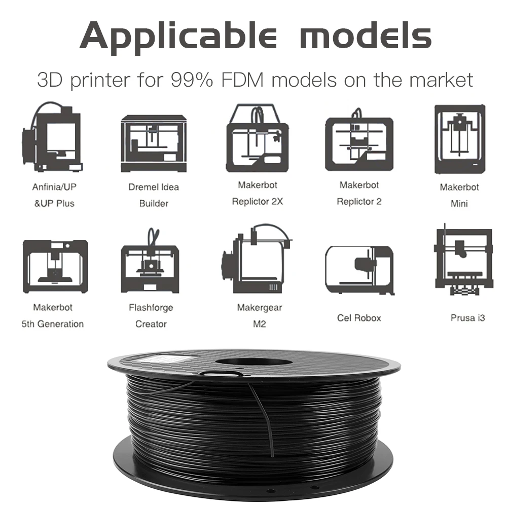 hiprecy pla plus 3d printer filament pla 1 75mm rainbow 1kg 2 2lbs per roll more toughness non toxic fast shipping silk free global shipping