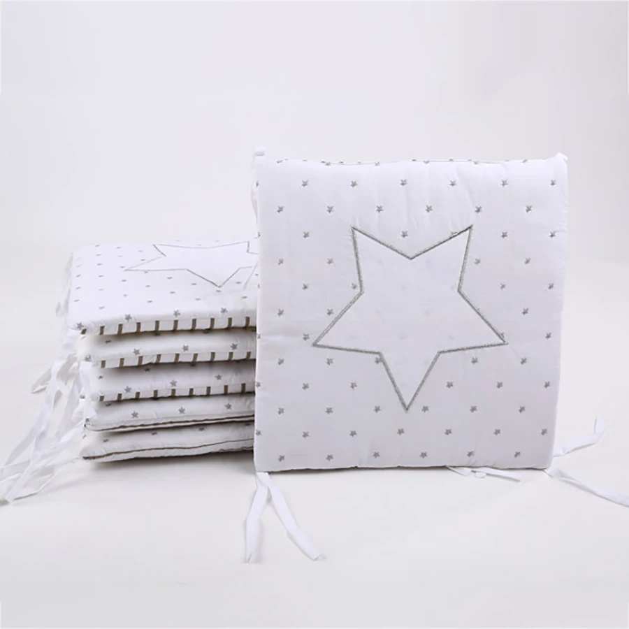 Детская кровать мягкая детская с бампером для детской комнаты звезды дизайн