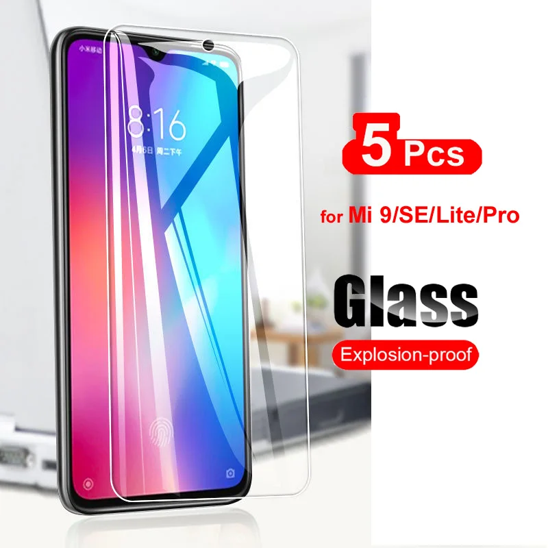 

5Pcs Screen Protector Glass For Xiaomi Mi 9 Tempered Glass For Xiaomi Mi 9 SE Mi9 Lite Pro Protective Ultra-thin Phone Glass