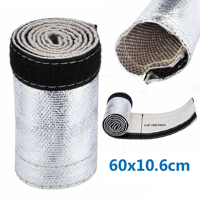 

Universal Car Metallic Heat Shield Sleeve Insulated Wire Hose Cover Wrap Loom Tube 2Ft X 4.2" Auto Accessories