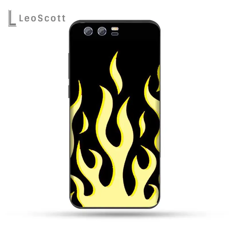 

Fashion Red Flames Fitted Phone Case For Huawei Honor view 7a5.45inch 7c5.7inch 8x 8a 8c 9 9x 10 20 10i 20i lite pro