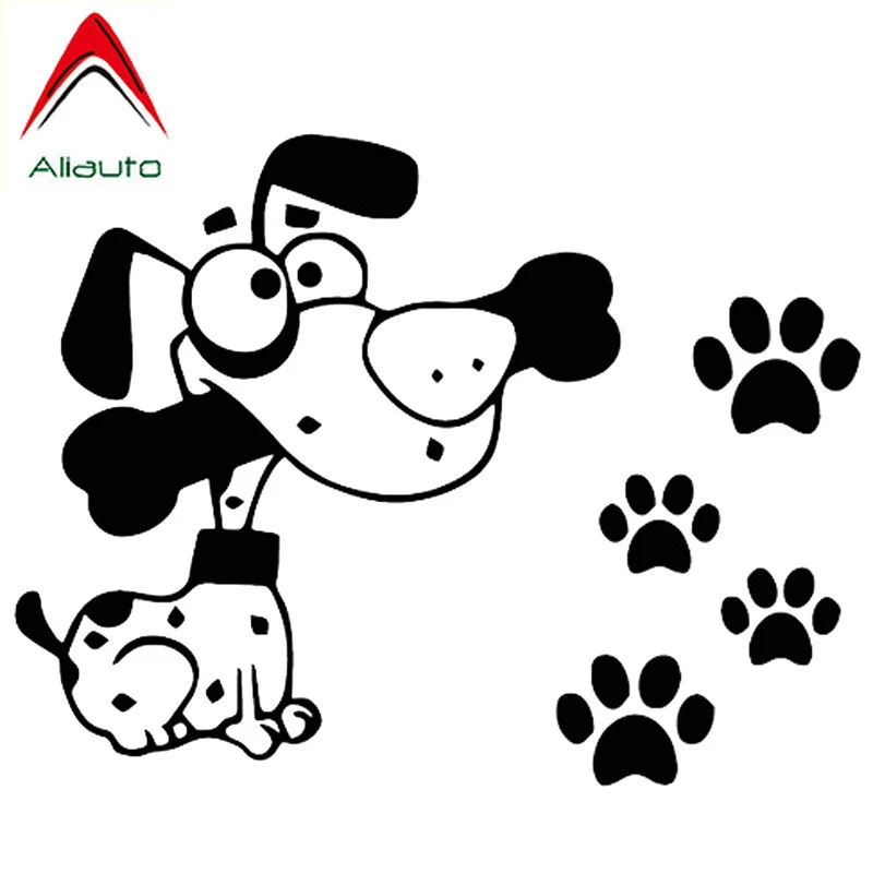 Наклейка на автомобиль с изображением собаки и лапы 14 х11 см|Наклейки автомобиль| |