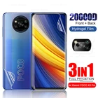 Гидрогелевая пленка для Poco X 3 Pro X3 NFC GT, Защитная пленка для экрана и объектива камеры Little Poko M3 M4 Pro F3 5G