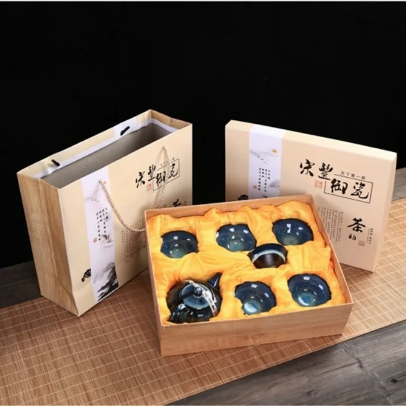 

7PCS/set China Kung Fu Tea Set Jingdezhen Ceramic Tea Set Chinese Tea Cup Porcelein Tea Cups 1 Teapot + 6 Cups Good Gift