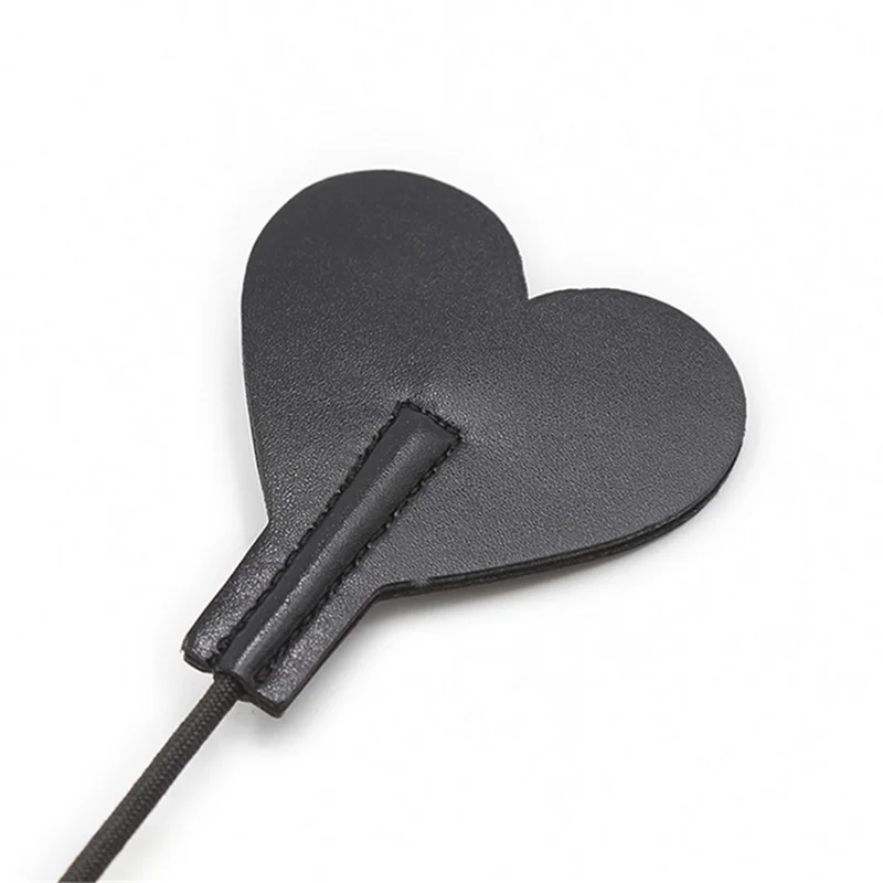 Новые черные кожаные шлепки в форме сердца БДСМ кнут флирт раб секс бондаж игры