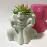 3d silicone vase mould clay resin plaster planter making home concrete resin vase flower pot molds