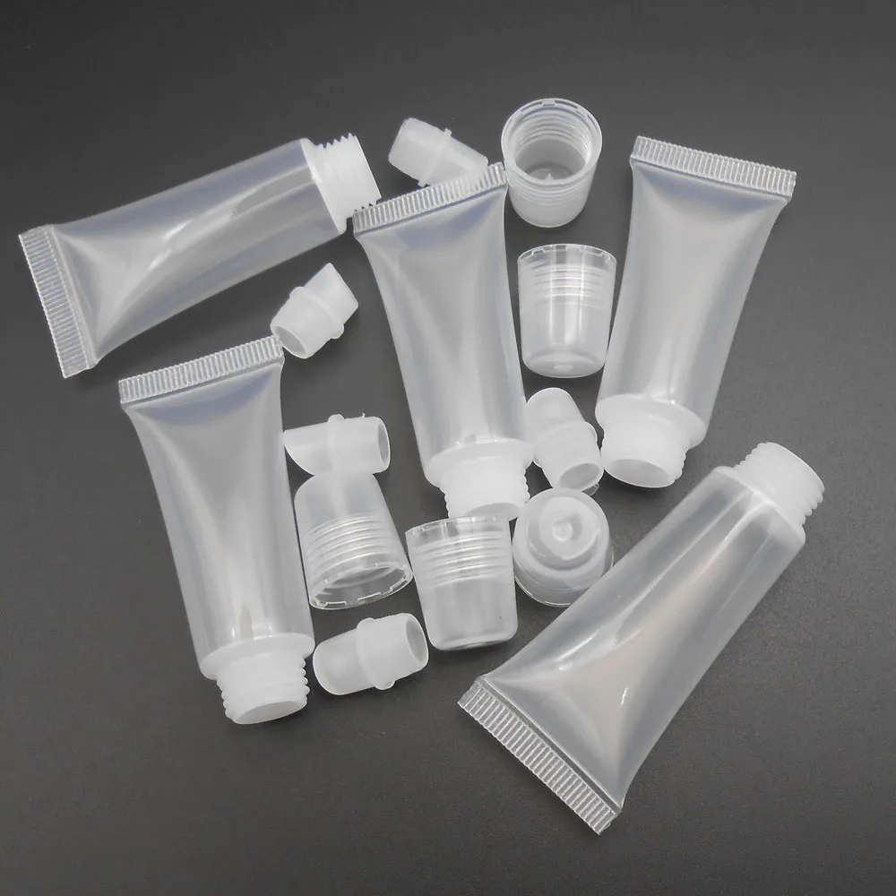 Squeeze Lip Gloss Balm Tube Plastic Lipstick 10 Ml 2cmx7cm Pe Pp Water Full Test = 12ml New *fd403x5