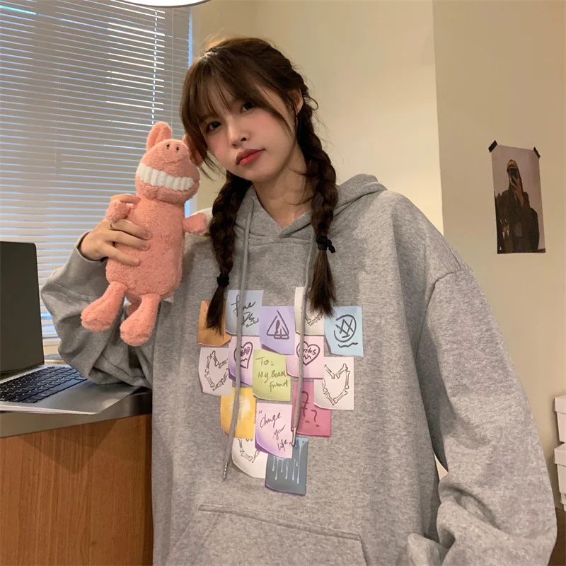 

Style Sticky Notes Sweater Women's Spring and Autumn Thin Korean Style Loose Bf Style Chic Early