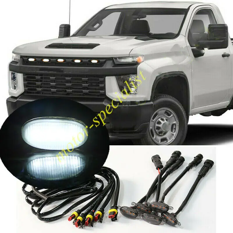 

Fit For Chevrolet Silverado 2500 HD 20-21 LED Car Front bumper Grille LED White Light Raptor Style Light Kit Decor W/ Wire Speed