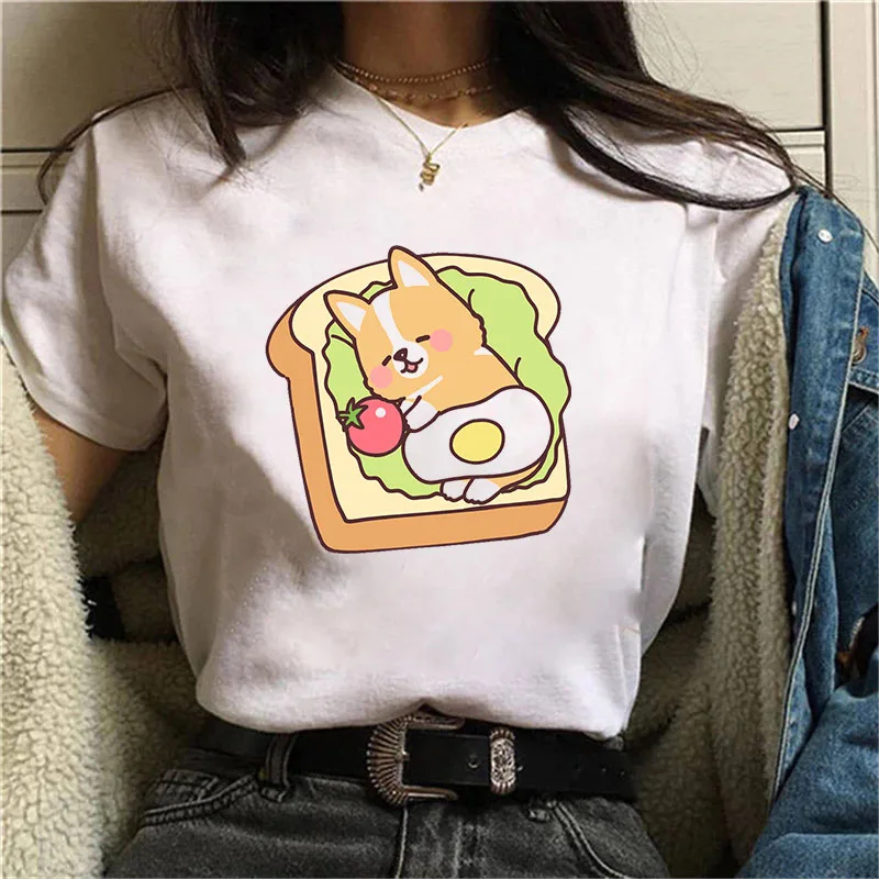 

2021 New Women T-shirts Casual Harajuku Shiba inu Printed Tops Tee Summer Female Short Sleeve T shirt For Women Clothing