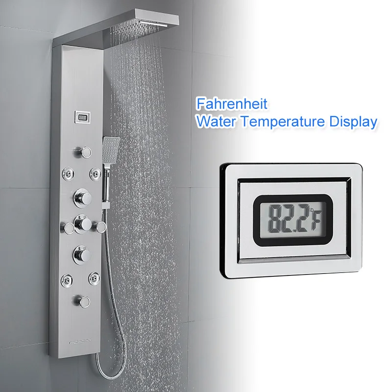 Роскошная Черная/матовая душевая панель для ванной комнаты настенный смеситель