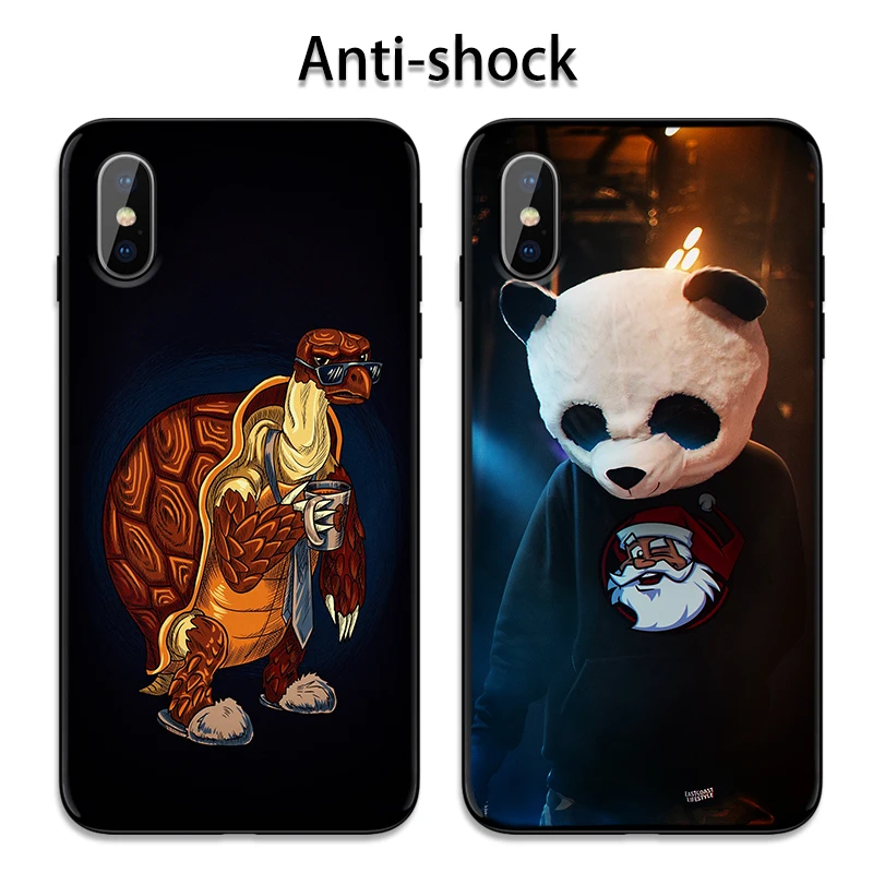 Silicon phone Case For Samsung S8 S9 Plus Cases Cover S8Plus S9plus Phone shell full 360 protective black animal | Мобильные