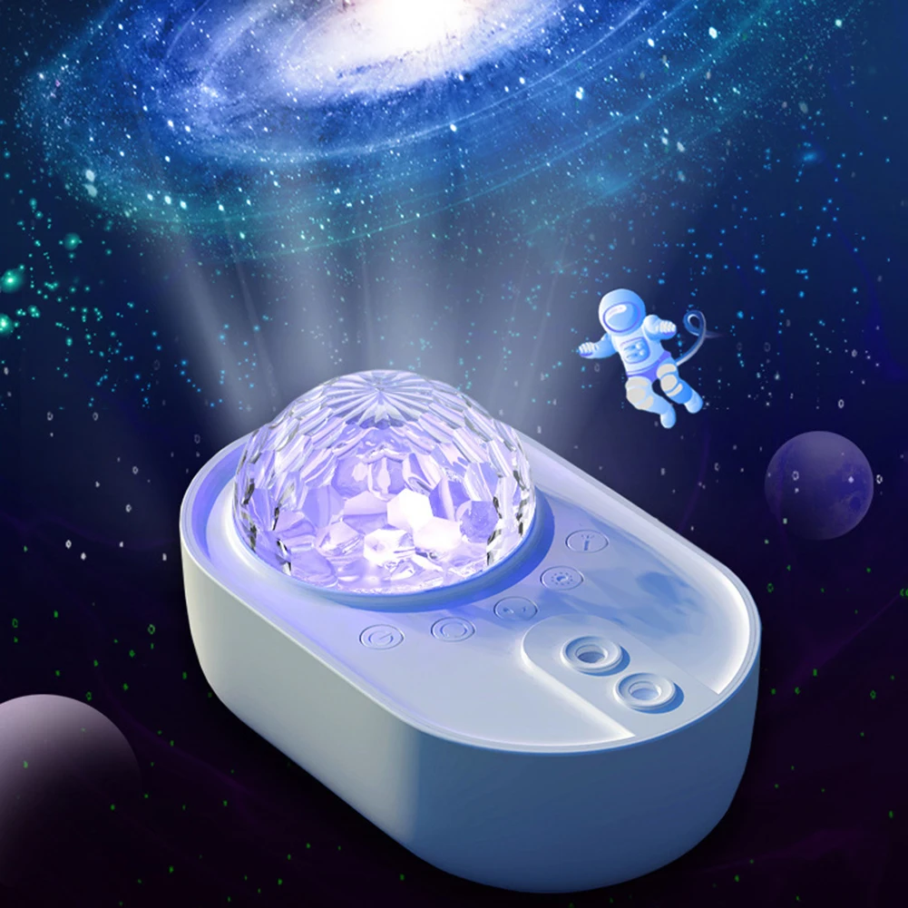 

USB LED Night Lights Star Starry Water Wave Projector Light Music Lamp Sound-Activated Speaker Chargeable Light