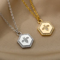 vintage bee spider animal necklace for women men zircon crystal lover couple necklaces collar chain goth jewelry gift