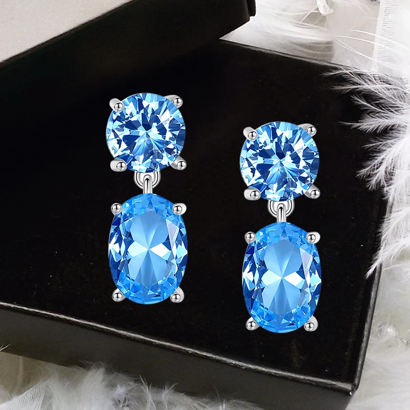 

Drop Earrings for Women Gifts 925 Sterling Silver Zircon Rhinestone Earrings High Quality Fine Jewelry