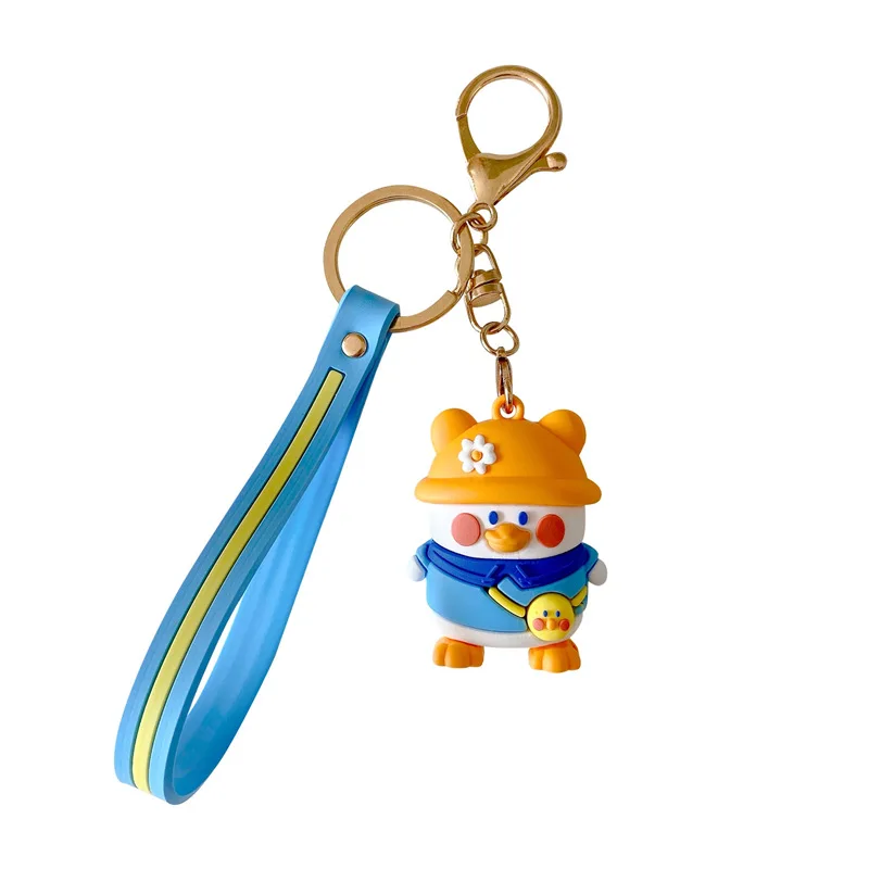 

Lovely Chicken Ring Hanging Act The Role Of Korean Wind Cartoon Silica Gel Lanyard Keychain Creative Women Bag Pendant Keychains