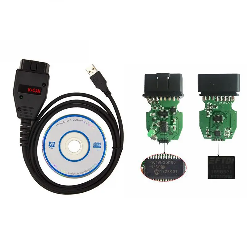 Для VAG K + CAN Commander 1 4 лучший программатор одометр через OBDII PCB PIC18F25K80 FTDI FT232RQ чип для
