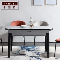 karois 2563 tempered glass dining table shrinking dining table and chair combination modern simple multifunctional dining table