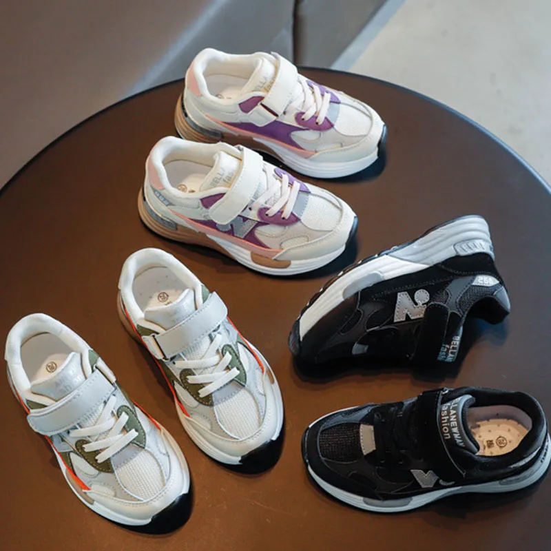 

Girls' sports shoes 2021 spring and autumn new children's mesh breathable tide student shoes casual boys running daddy shoes