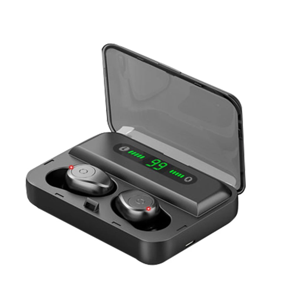 Светодиодный дисплей 1200mA power Bank беспроводные Bluetooth наушники 5 0 водонепроницаемые
