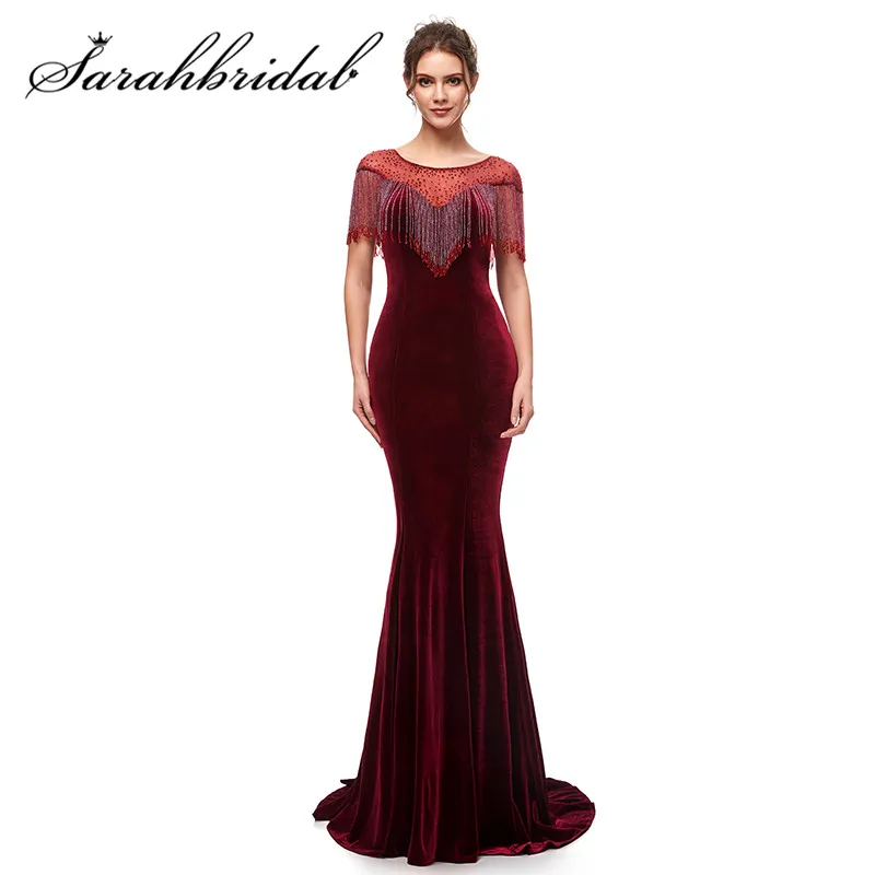 

Очаровательные вечерние платья с глубоким круглым вырезом, иллюзия, с коротким рукавом, Дубай, платье для выпускного вечера, с Блестками, Би...