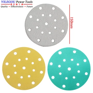 20 шт., абразивная бумага с 17 отверстиями, 6 дюймов 150 мм круглая флокирующая наждачная бумага. 3 вида шлифовальной бумаги с зернистостью 60-2000 для шлифовальной машины FESTOOL.