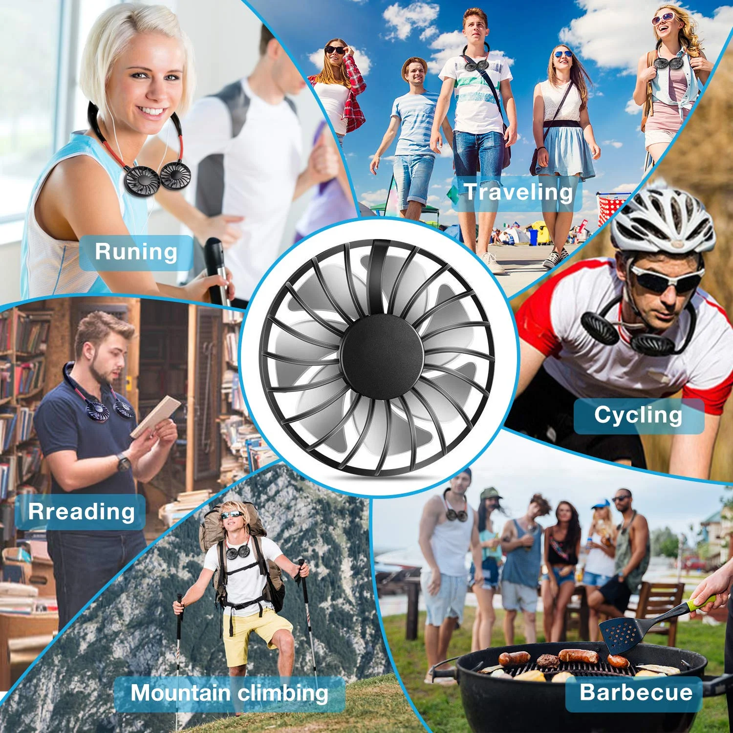 Улучшенный шейный вентилятор для ароматерапии подсветка шеи портативный мини с