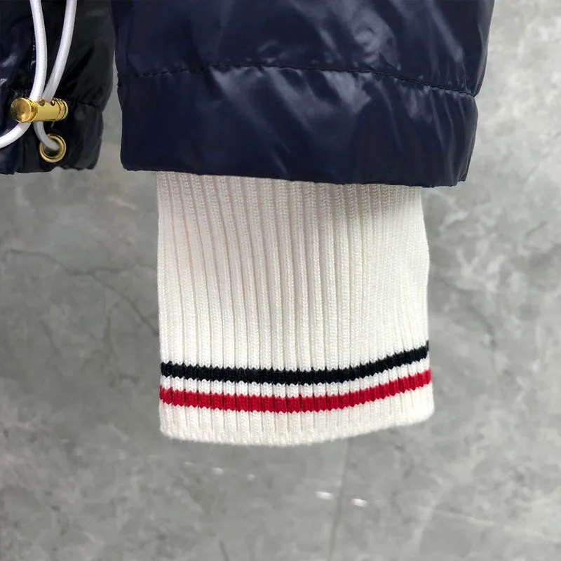 TB THOM Men's Winter Jacket Down Jacket Fashion Brand Coat Solid Navy Down-Filled Matte Nylon Warm Wholesale TB Thermal Jackets