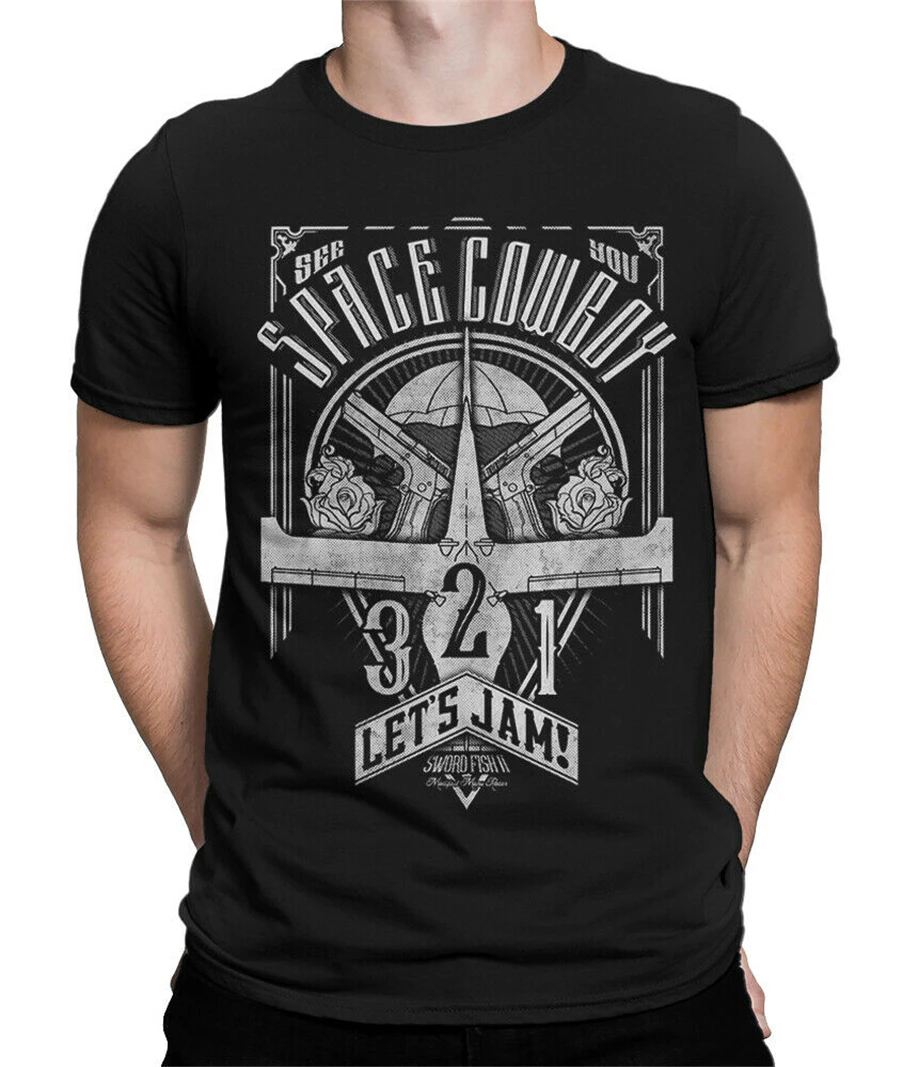Ковбойская футболка с аниме Bebop ковбойская надписью See You Space мужская спортивная
