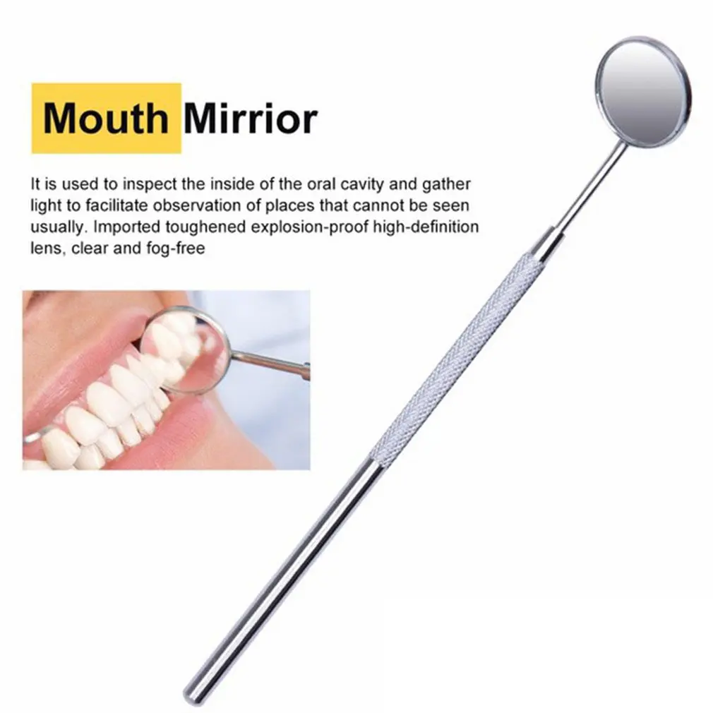 Stainless Steel Mirror Tool Set With Bag Mouth Mirror Kit Instrument Oral Care Dentist Prepare Tool