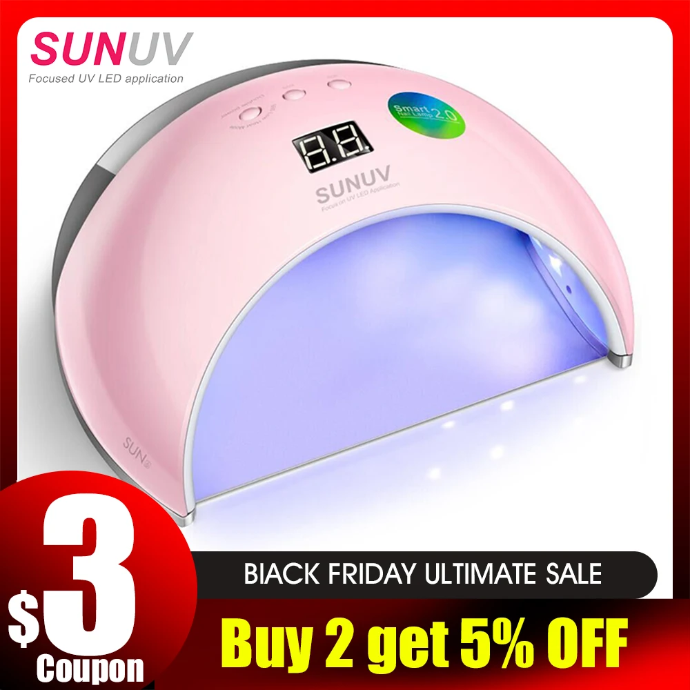 SUNUV SUN6 48 Вт Сушилка для ногтей стиль портативная УФ лампа для сушки уникальная низкотемпературная Модель двойная мощность Быстрый Маникюр красочная лампа