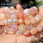 Бусины светильник натурального агата, светло-оранжевые, 6810 мм