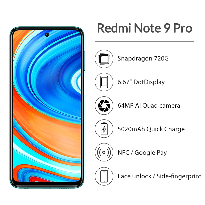 Глобальная версия Redmi Note 9 Pro 6 67 &quotэкран 5020 мАч смартфон NFC Snapdragon 720G Восьмиядерный