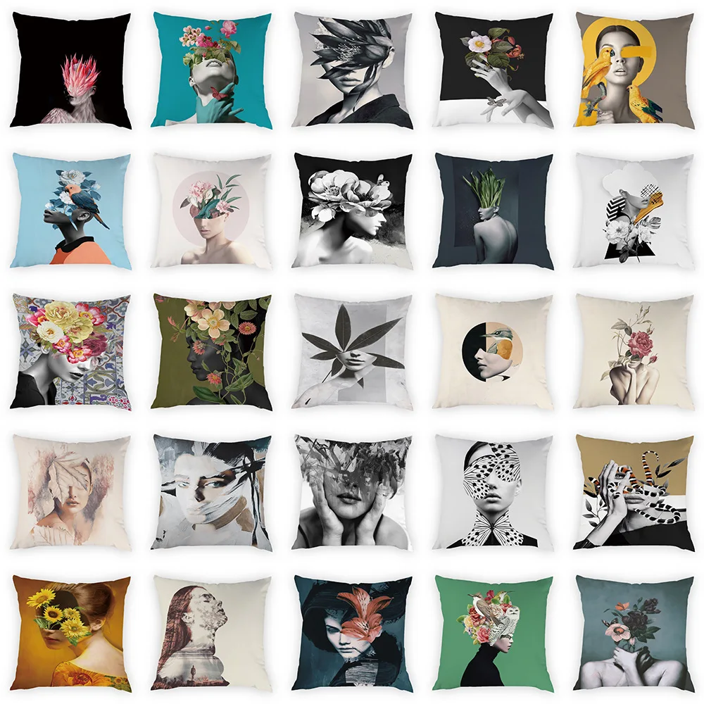 Чехол с изображением цветов персиковой кожи наволочки для дивана спальни