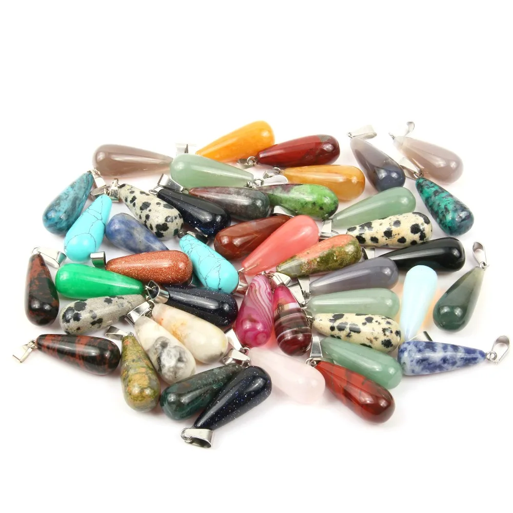 12 шт. подвеска в форме капли воды из натурального камня 10 х25 мм|Подвески| |