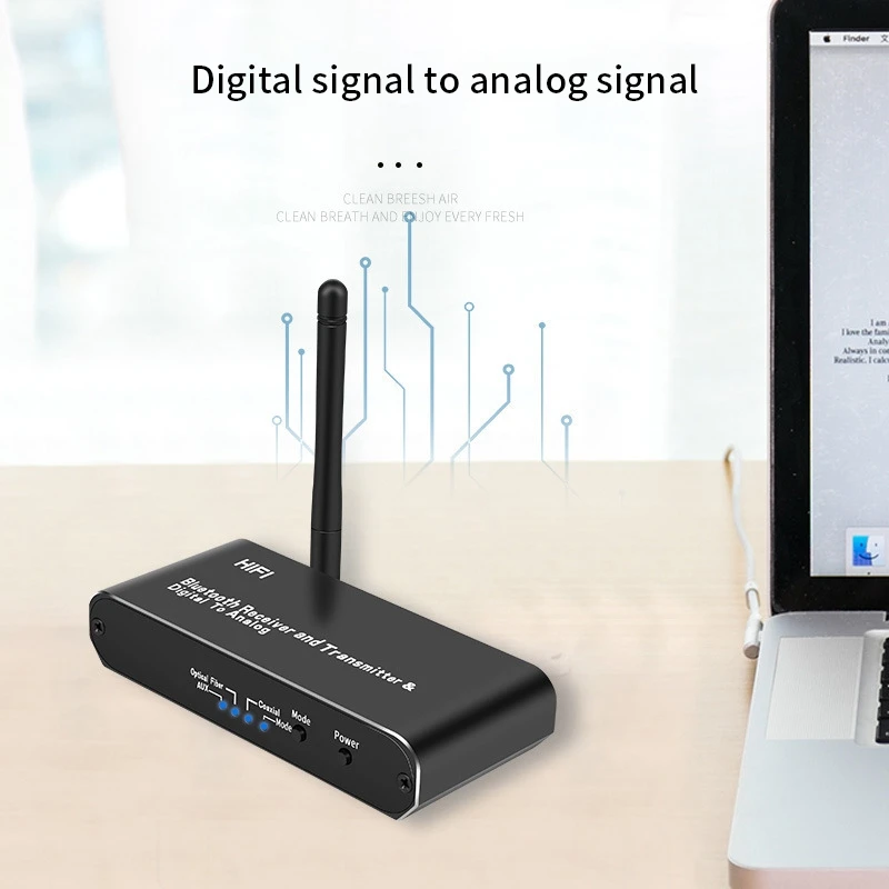 Цифро-аналоговый аудиопреобразователь DAC коаксиальное волокно Bluetooth 5 0