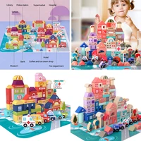 children wooden building blocks infant early learning alphabet letters stacking bricks toy geometric colored shape