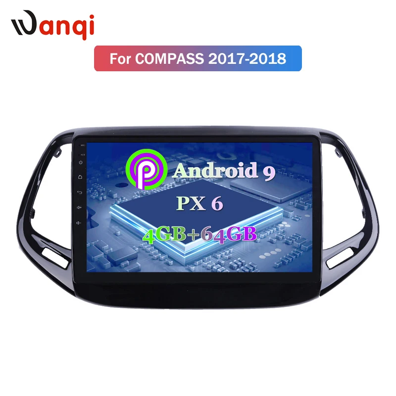 4G ram 64G rom 9 дюймов Android для Jeep Compass 2017 2018 автомобильный радиоприемник с навигацией GPS