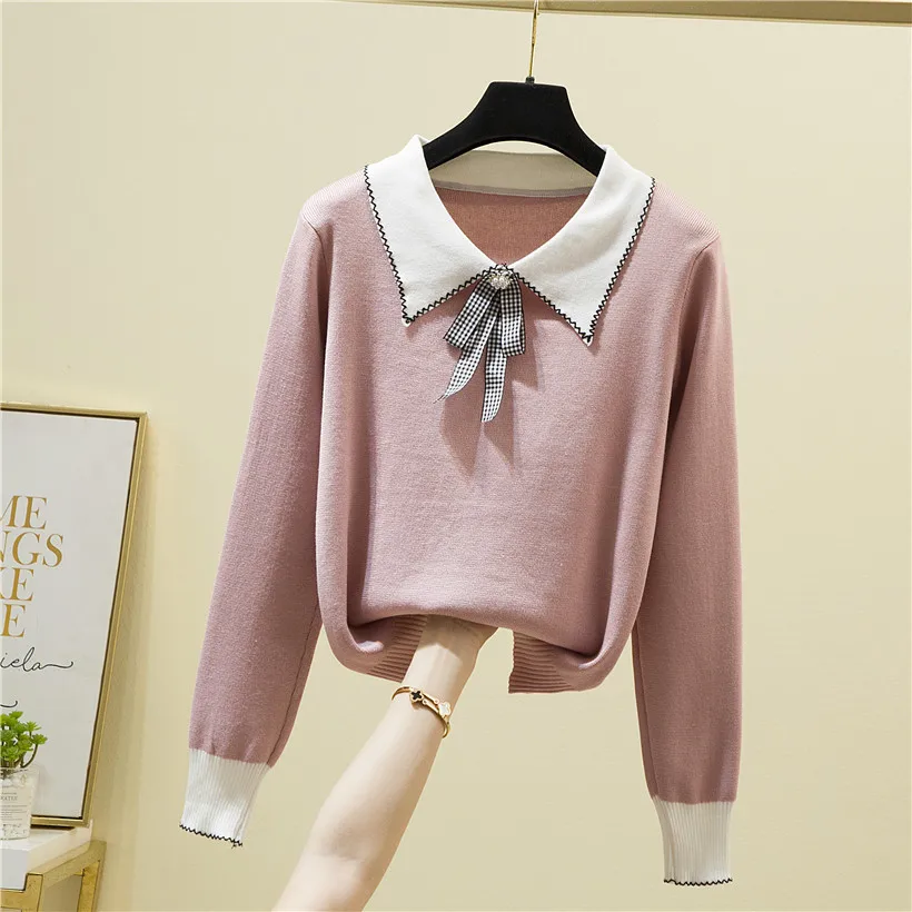 

2020 Autumn Winter Cashmere Knitted Women Sweater And Pullover Female Jersey Jumper White