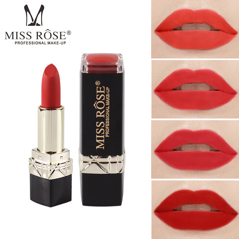 MISS ROSE 12 видов цветов губная помада бархат Labiales водонепроницаемый Бальзам для губ палка Сексуальная Помада красота оттенок губ Макияж матовая помада макияж