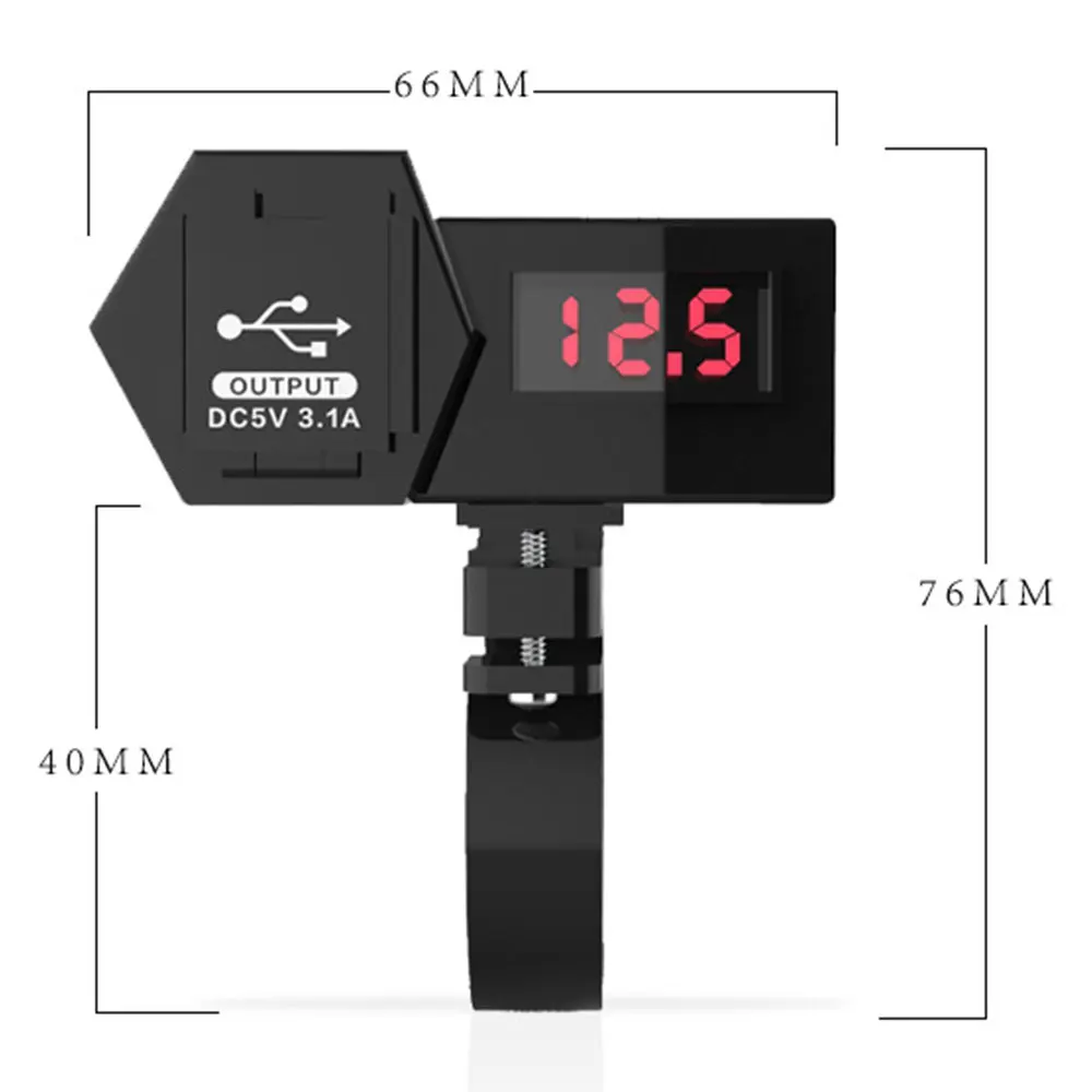 

2 In 1 Multifunction Waterproof Motorcycle Handlebar Dual USB Charger Adapter With Voltmeter LED Display