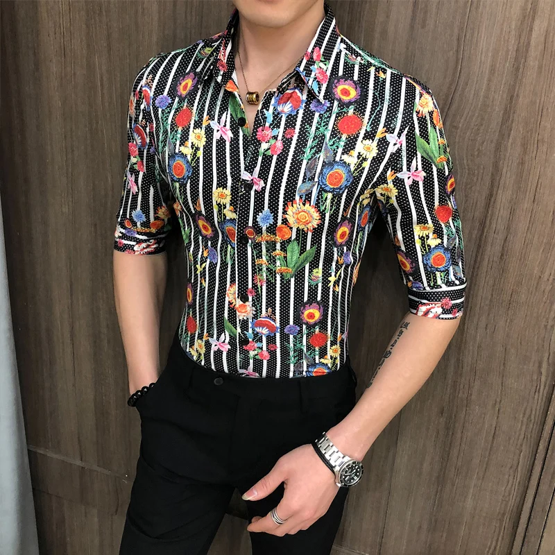 Рубашка с цветочным принтом нового дизайна 2018 | Мужская одежда