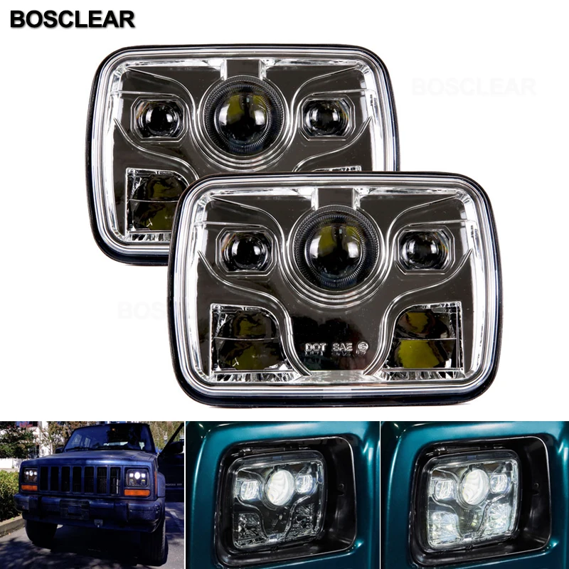 7x6 &quot5X7&quot Водонепроницаемый светодиодный проектор фары Hi Lo луч DRL для GMC Savana 1500 2500