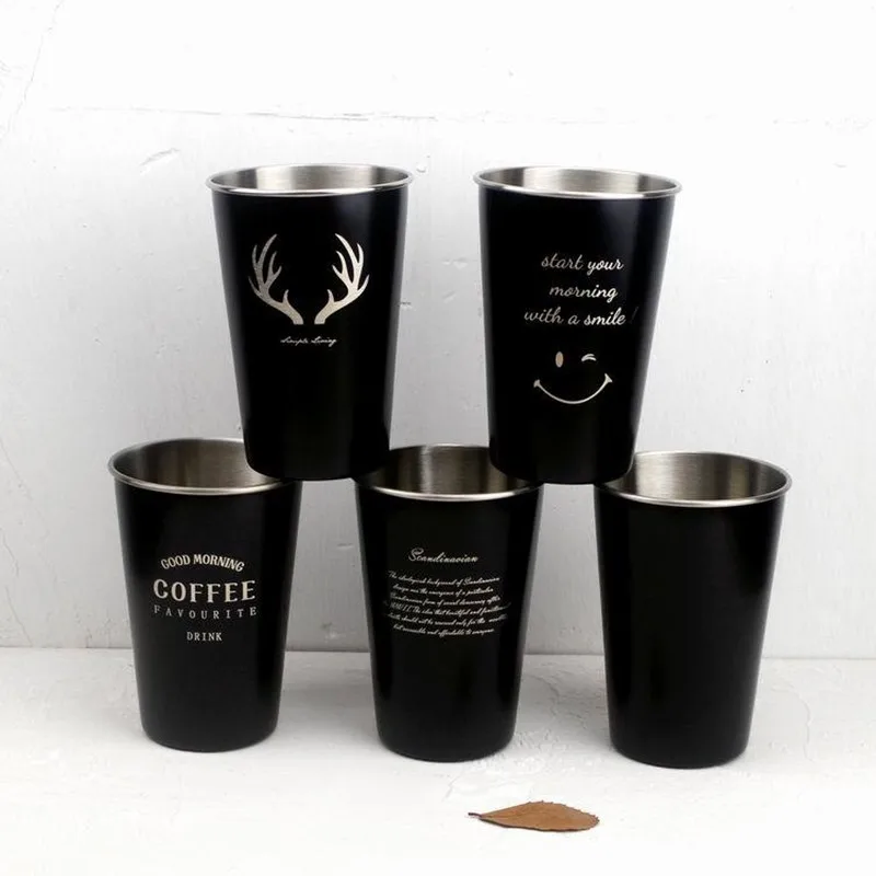 

NorthernEurope Ins Industry Style 304 Stainless Steel Spray Paint Beer Cup Cold Water Drinks Cup Household Office Use Gargle Cup