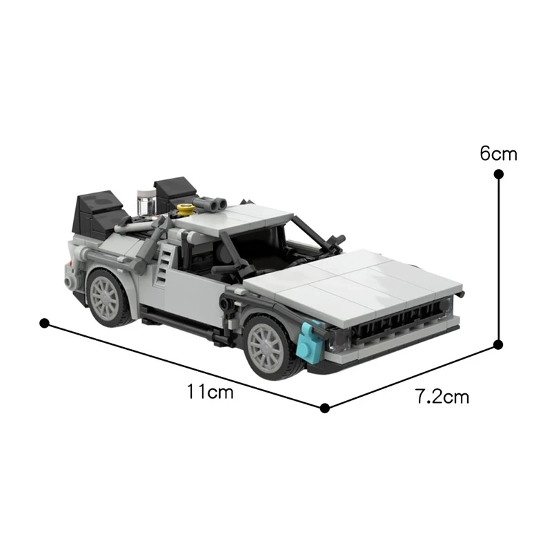 BuildMoc Technical Car Back to the Futured Time Machine Deloreaning Speed Champions MOC Supercar Building Blocks Bricks Toys images - 6